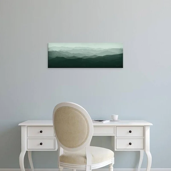 Easy Art Prints Ryan Fowler's 'Green Mountains' Premium Canvas Art - 12 x 36 - Classic Black Frame
