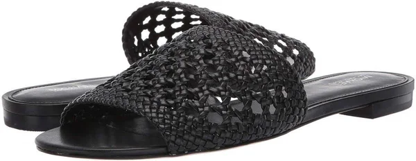 Michael Kors Augustine Woven Slide Sandal Black 6.5