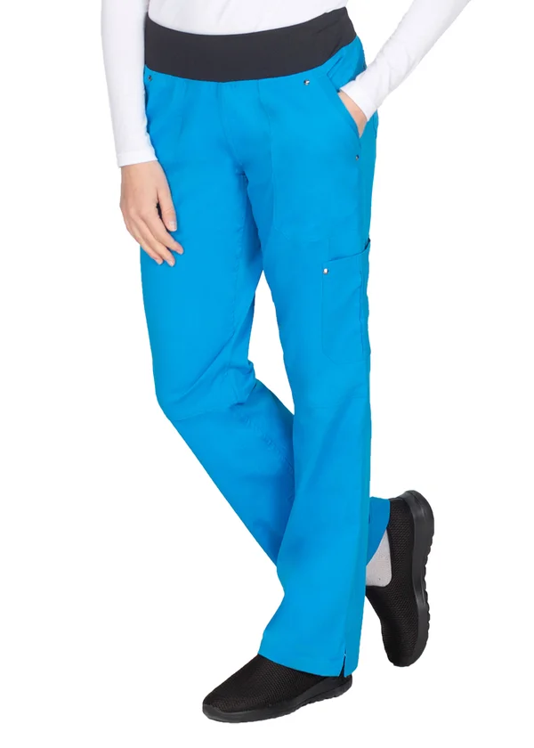 Healing Hands Purple Label Women's Tori Yoga Scrub Pants - 2x - Pacific Coast w/ Black