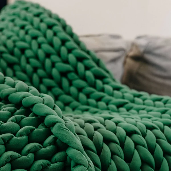 Nuzzie Knit Weighted Blanket. Sleep Deeper & Relieve Anxiety - King 25lbs - Cactus