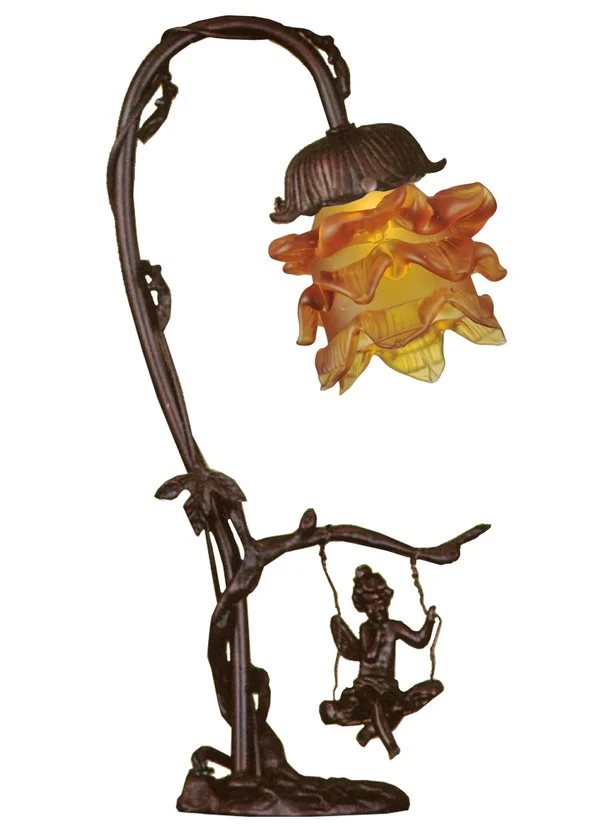 Meyda Tiffany 196519 16 in. Cherub on Swing Accent Lamp