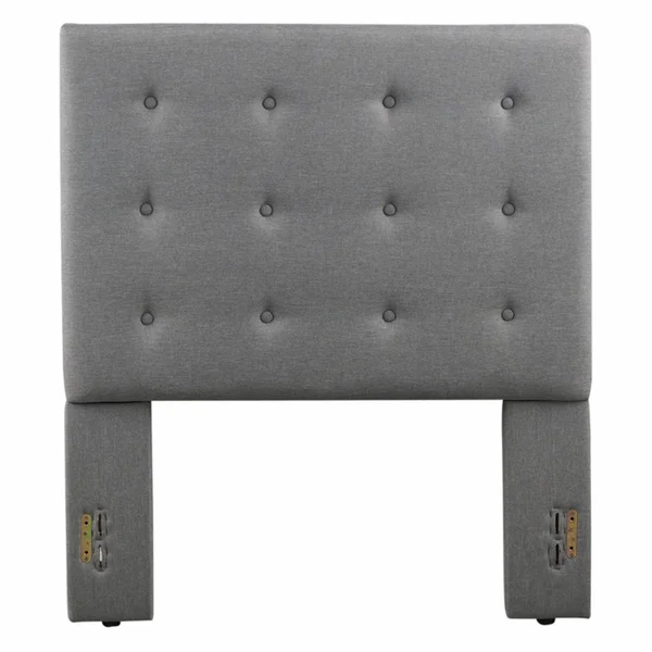 Glenwillow Home Sebright Upholstered Headboard in Grey, Twin Size