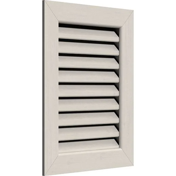 18 inchw x 28 inchh Vertical Gable Vent (23 inchw x 33 inchh Frame Size): Primed - Functional, Smooth Western Red Cedar Gable Ven