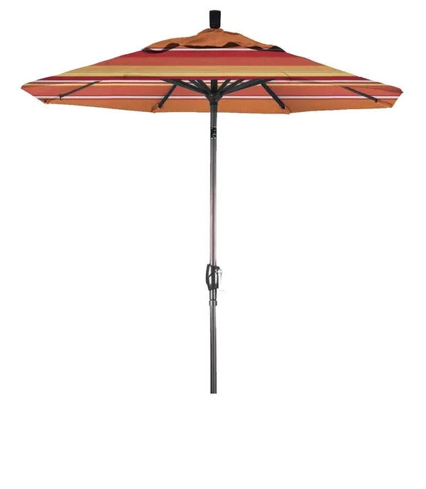 California Umbrella 7.5& Aluminum Market Umbrella Push Tilt Bronze/Sunbrella/Spectrum Mist GSPT758117-48020