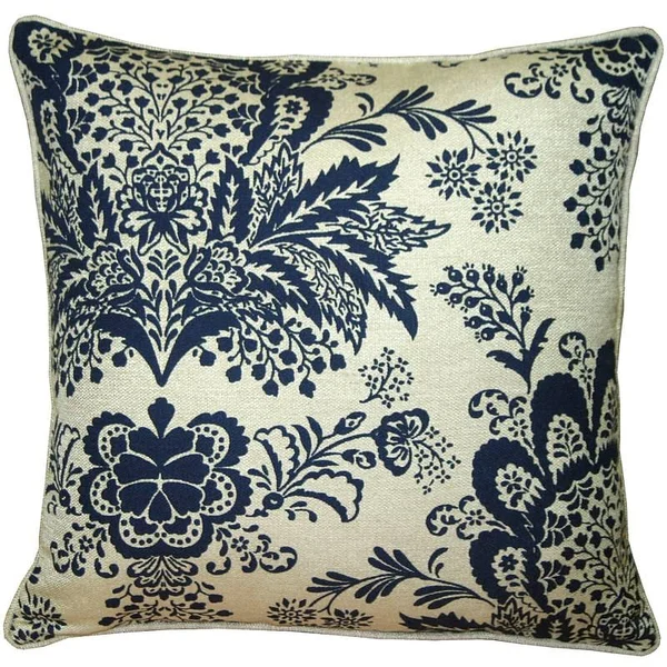 Red Barrel Studio Chandelle Floral Throw Pillow - Blue