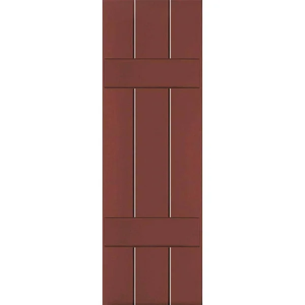 Ekena Millwork 2-Pack 12-in W x 39-in H Country Redwood Board and Batten Wood Western Red Cedar Exterior Shutters, RWB12X039RWW
