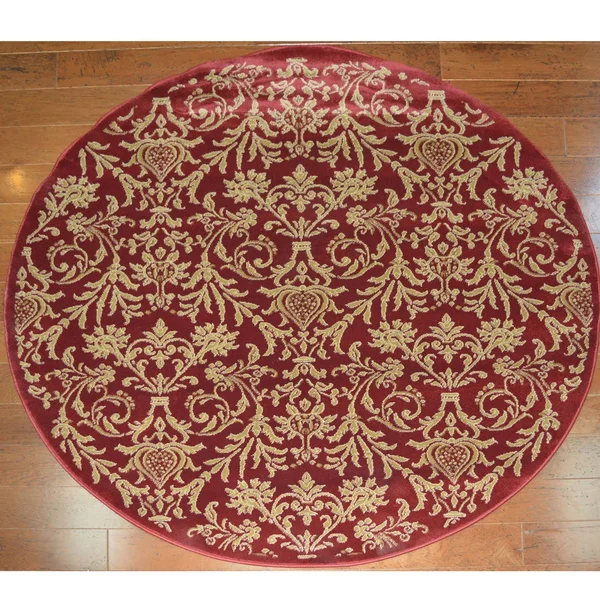 Concord Global 6&7x22 x 9&3x22 Black Jewel Damask Area Rug