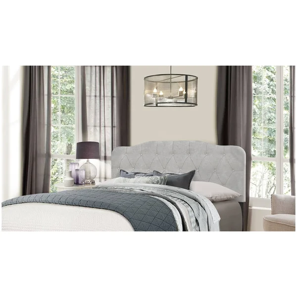 Hillsdale Furniture Nicole Headboard - King - Headboard Frame Included - Glacier Gray Fabric