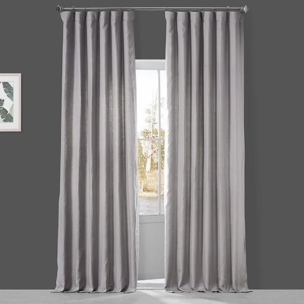 Walnut Beige French Linen Curtain, Half Price Drapes