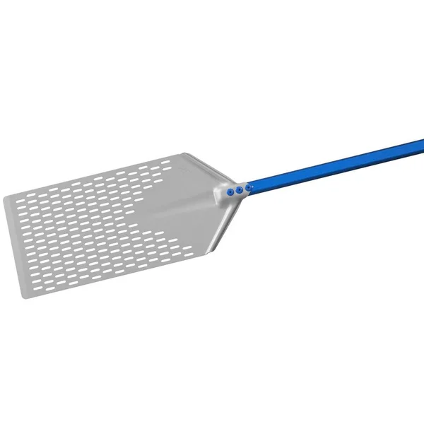 Gi Metal AM-2340F/30 Azzurra 9x22 x 16x22 Anodized Aluminum Rectangular Perforated Pizza Peel with 12x22 Handle