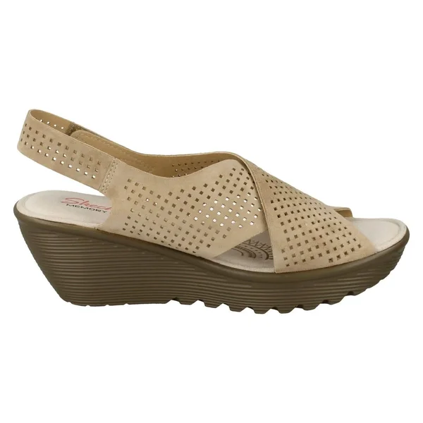 Skechers Women's Parallel Infrastructure Platform Slingback, Size: 11, Dark Natural