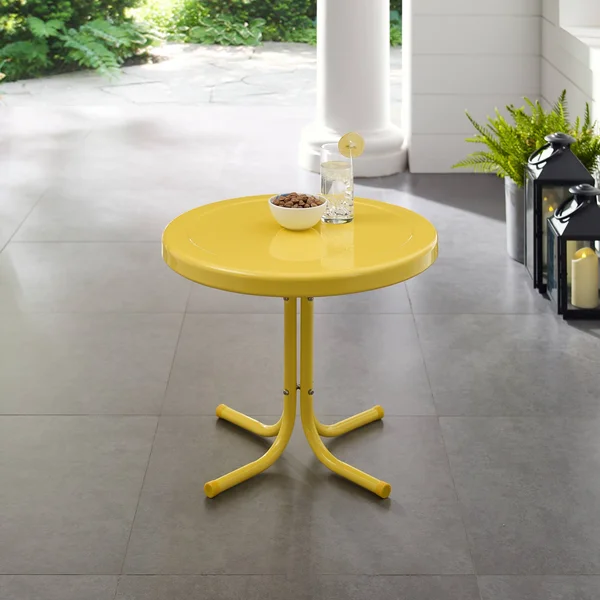 Crosley Retro Metal Side Table - Yellow