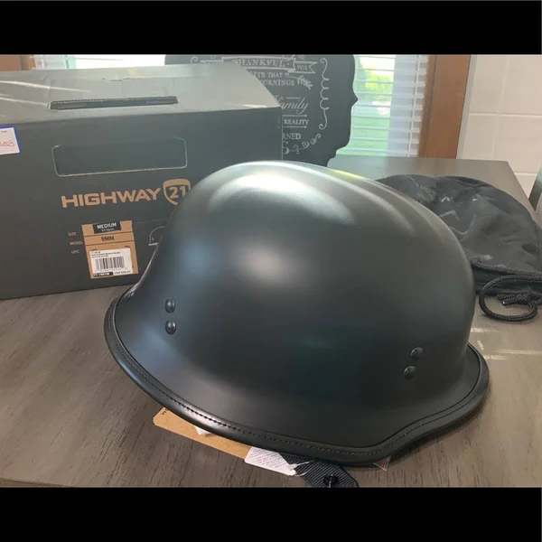 Highway 21 77-1001M 9mm Helmet German Beanie Matte Black Size Medium