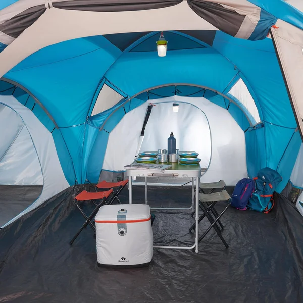 Quechua Camping Tent Arched, 6 Persons 3 Rooms Arpenaz 6.3 in Blue, Size All Other States