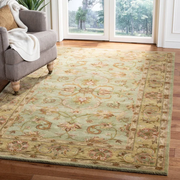 Safavieh Heritage HG811A Green, Gold 9& x 12& Area Rug