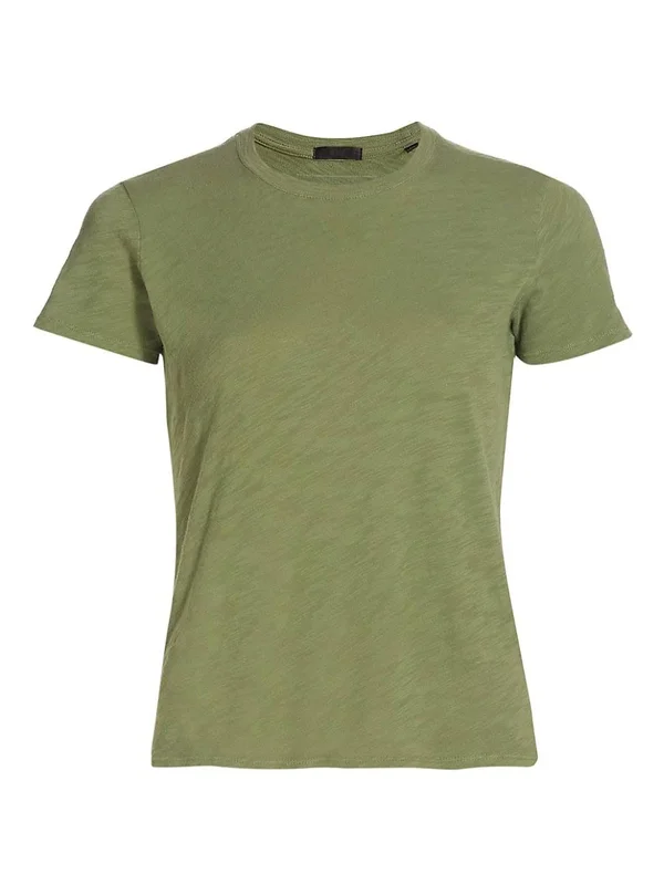 ATM Anthony Thomas Melillo Women's Slub Jersey Schoolboy Crew Neck Tee Agave, M