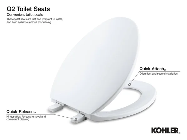 Kohler 7315-7 Cachet Quick-Release Elongated Toilet Seat