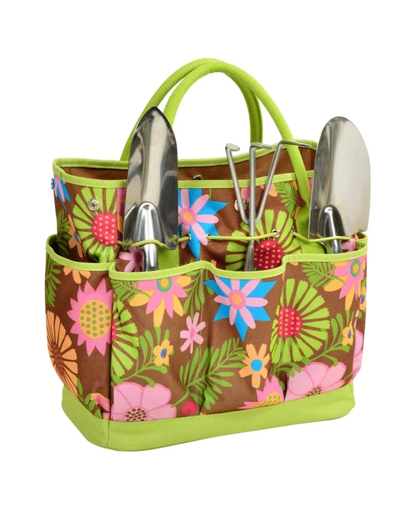Picnic at Ascot Gardening Tote with 3 Tools - Floral