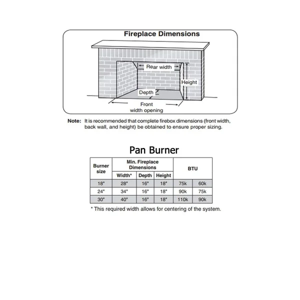 Real Fyre Vented PB Fireplace Burner - 16x22