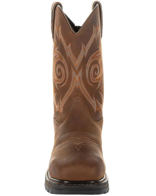 Georgia Boot Men's Carbo-Tec LT Steel-Toe Waterproof Pull-On Work Boot, GB00264, Brown