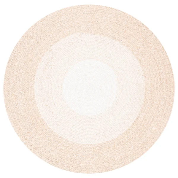 Safavieh 6& x 6& Round Braided BRD802A Grey Ivory Rug