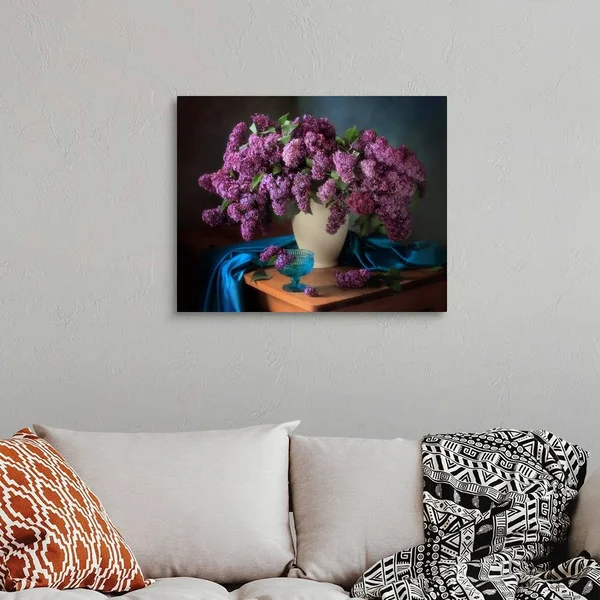 Still Life with Fragrant Lilac - Canvas Wall Art, 30x24, Great Big Canvas