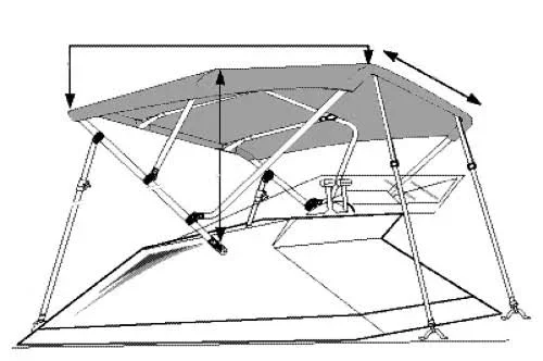 Taylor Made Hot Shot Bimini BoaTops, Gray