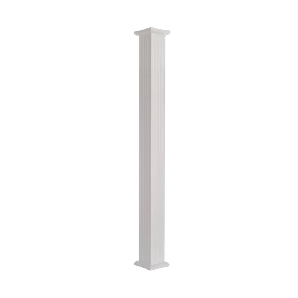 AFCO 800AC610 Fluted Square Column - 8 in W x 10 ft H, 24000 lb, Aluminum, White