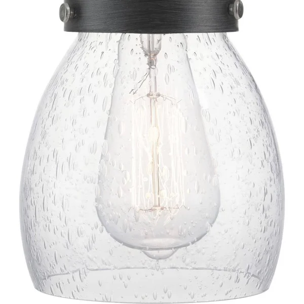 Progress Lighting Crofton 3-Light Rustic Pewter Chandelier/Brushed Nickel/Glass