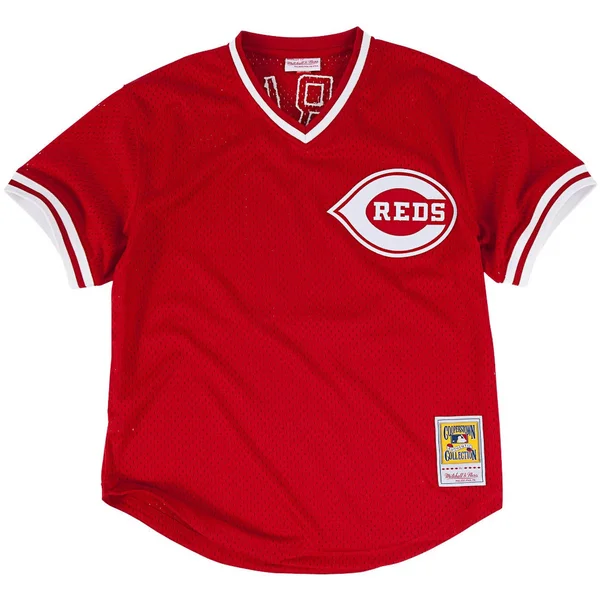 Mitchell & Ness Barry Larkin Red Cincinnati Reds Authentic Mesh Batting Practice Jersey