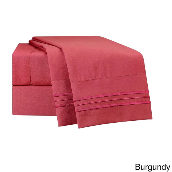 Clara Clark Premier 1800 Series Deep Pocket Bed Sheet Set - Size: Twin-XL, Purple