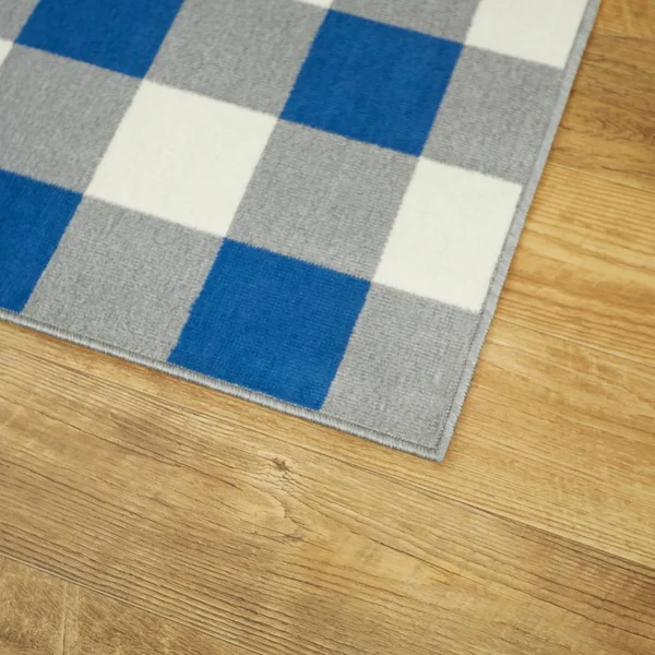 Porch & den Morgen Gingham Indoor/Outdoor Area Rug - 2&7x22 x 7& Runner - Orange